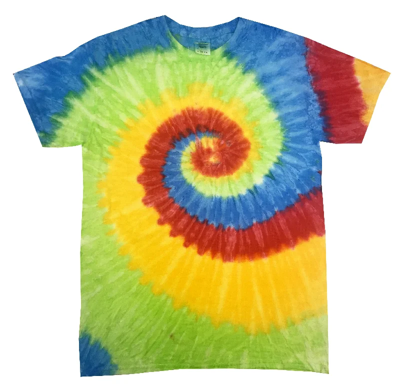 Tie Dye Shirt Multi Color Spiral Pastel Neon Swirl Kids T-Shirt