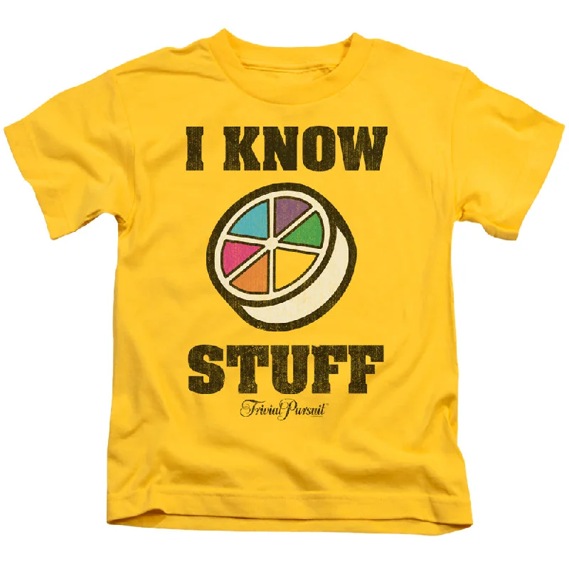 Trivial Pursuit Boys T-Shirt I Know Stuff Yellow Tee