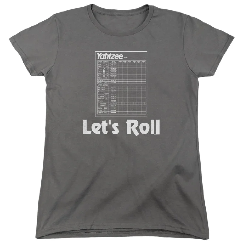 Yahtzee Womens T-Shirt Lets Roll Charcoal Tee