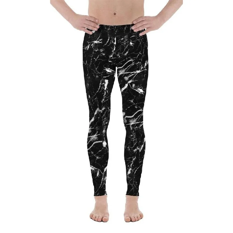 Black Marble Men's Leggings