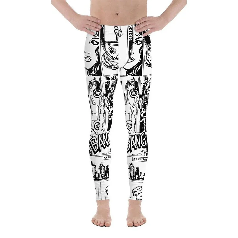 Black & White Comic Book Men's Leggings