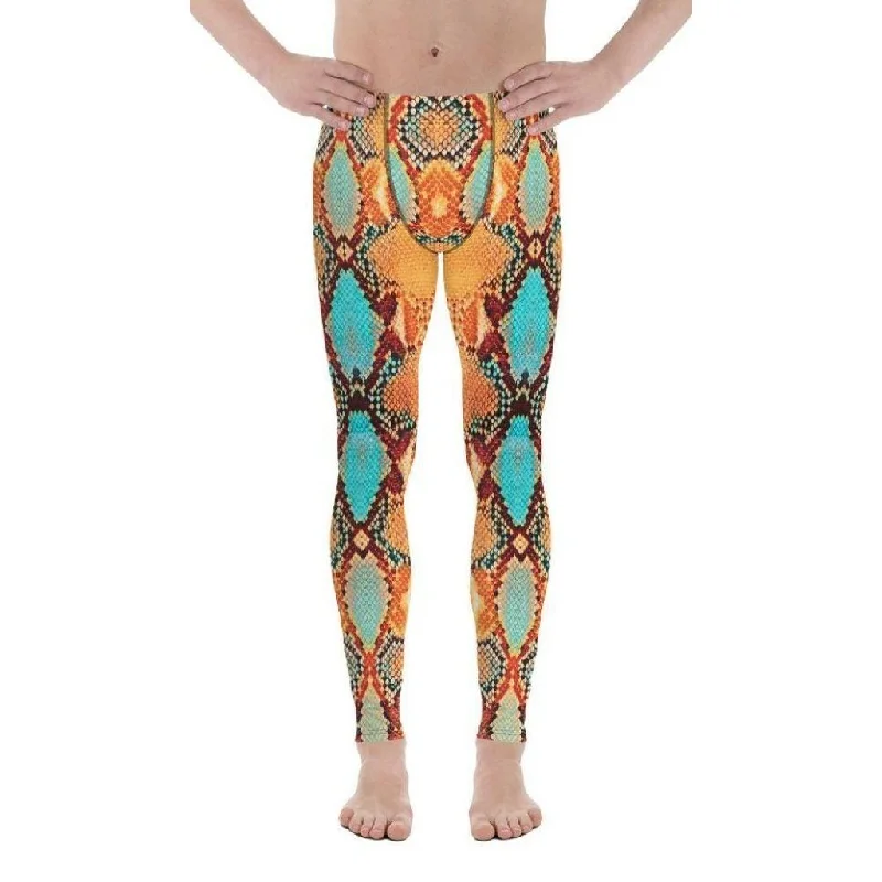 Colorful Snake Pattern Men's Leggings