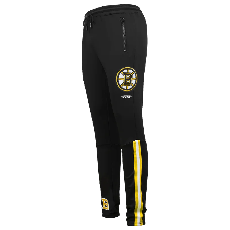 NHL BOSTON BRUINS CLASSIC CHENILLE MEN'S DK TRACK PANT (BLACK/YELLOW)