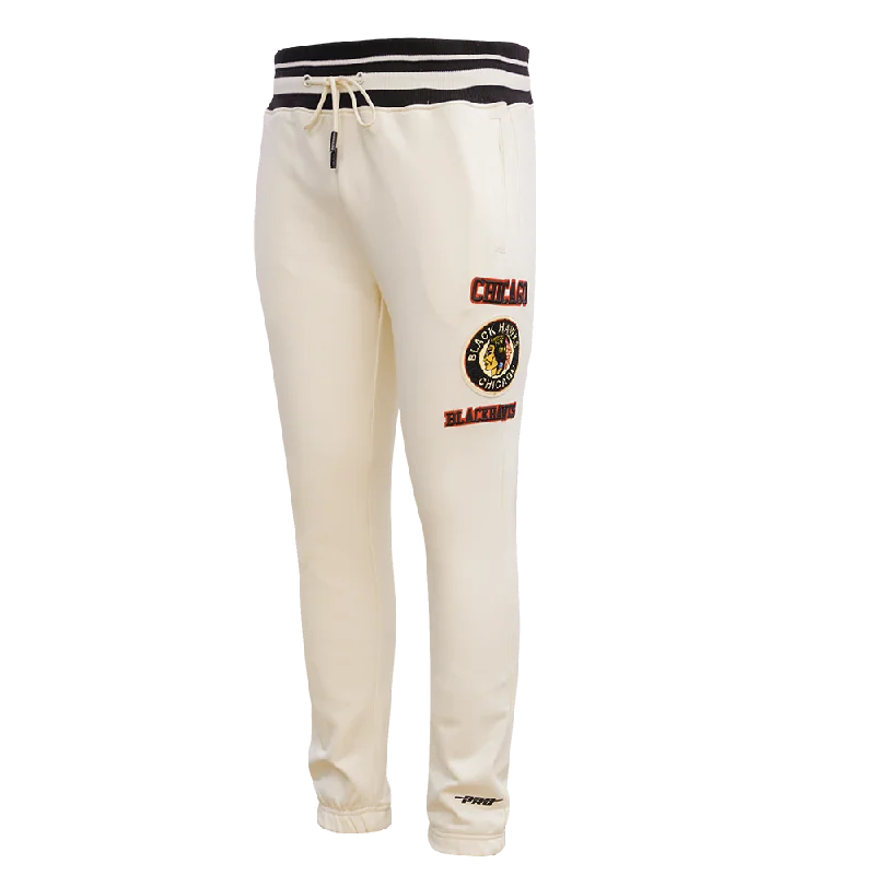 NHL CHICAGO BLACKHAWKS RETRO CLASSIC MEN'S SWEATPANT (EGGSHELL/ BLACK)