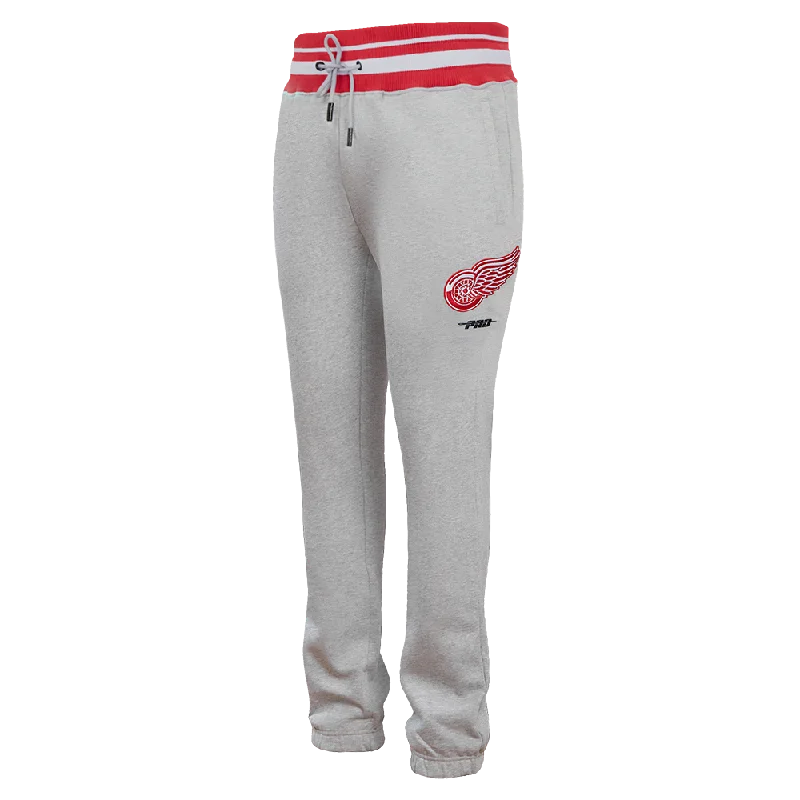 NHL DETROIT RED WINGS SCRIPT TAIL MEN'S RIB FLC SWEATPANT (HEATHER GRAY/RED)