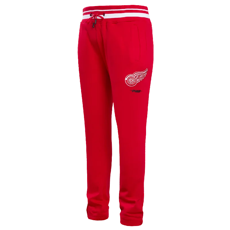 NHL DETROIT RED WINGS SCRIPT TAIL MEN'S RIB FLC SWEATPANT (RED)