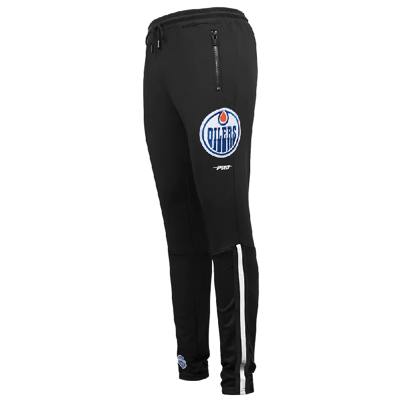 NHL EDMONTON OILERS CLASSIC CHENILLE MEN'S DK TRACK PANT (BLACK)