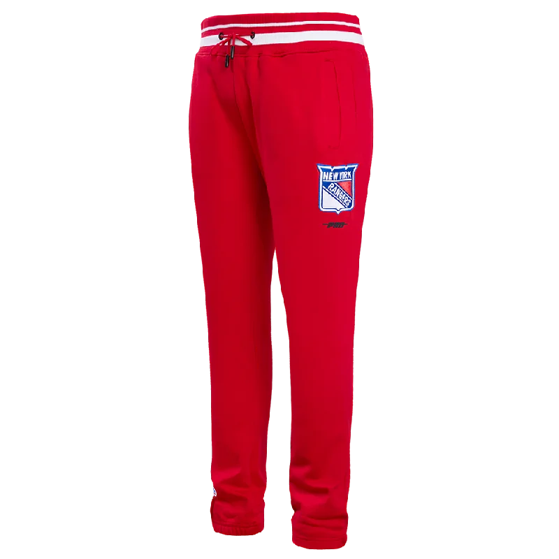 NHL NEW YORK RANGERS SCRIPT TAIL MEN'S RIB FLC SWEATPANT (RED)