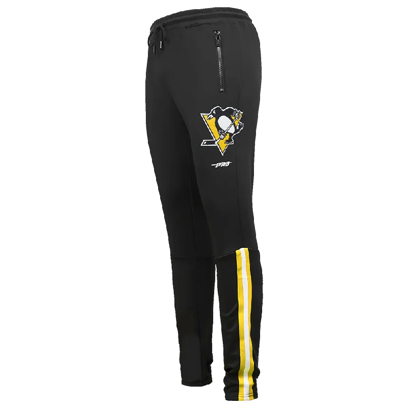 NHL PITTSBURGH PENGUINS CLASSIC CHENILLE MEN'S DK TRACK PANT (BLACK/YELLOW)