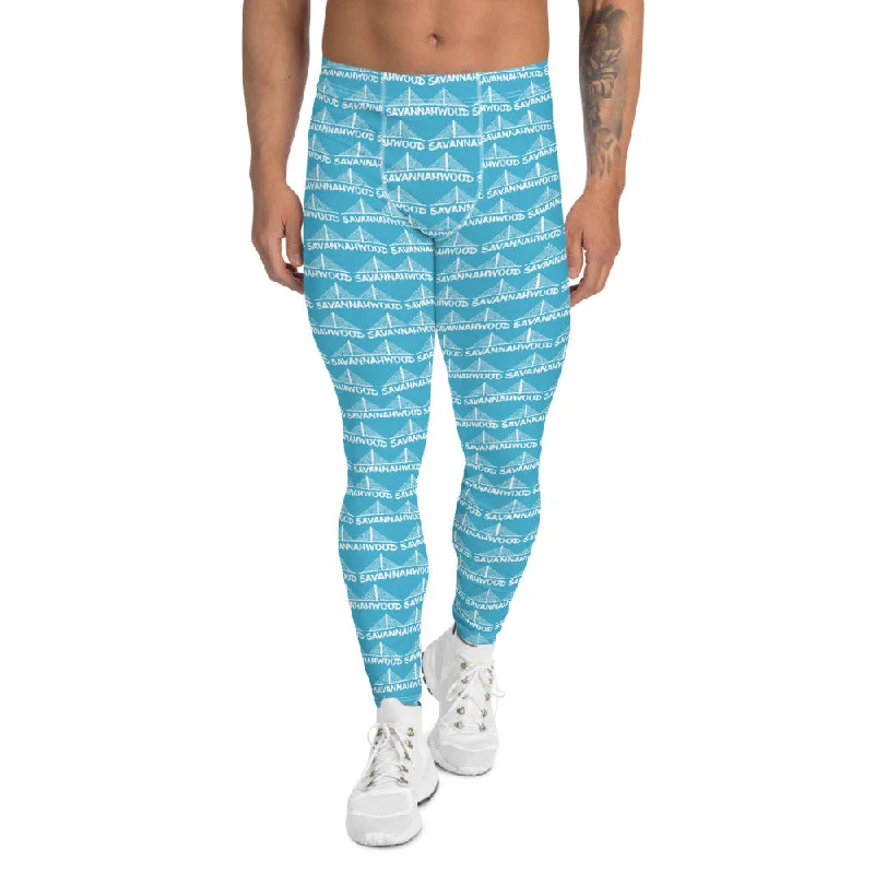 Men's Leggings Blue and White