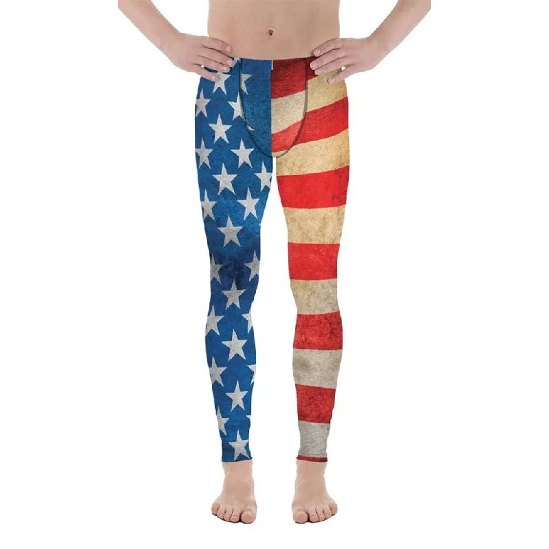 Vintage American Flag Men's Leggings